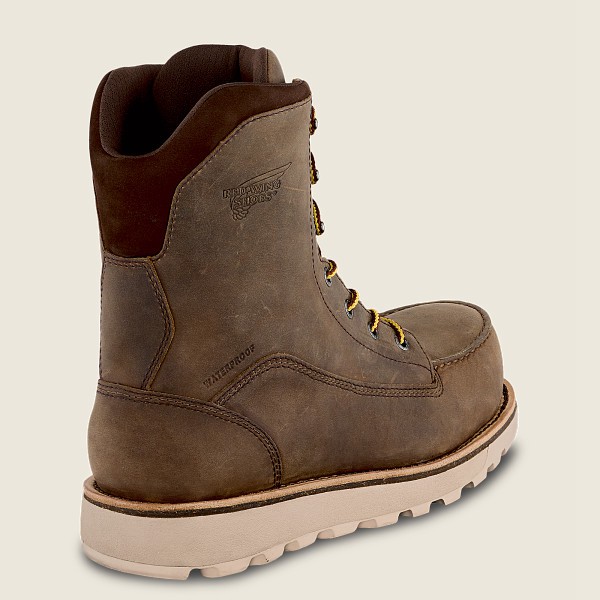 Safety Støvler Herre - Red Wing Traction Tred Lite - 8-Inch Waterproof Toe - Khaki - WUXTQY-689